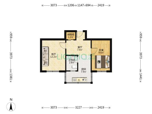 国家无线电频谱管理研究所家属院 1室2厅1卫 50平方