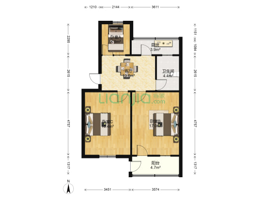 芙蓉新村 3室1厅1卫 69平方
