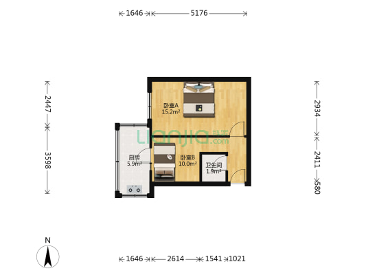 尚朴街 2室0厅1卫 36平方