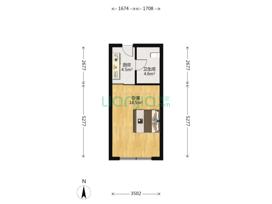 天赐公寓 1室0厅1卫 42平方