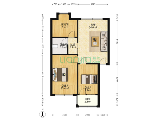 西外街138号 2室1厅1卫 76平方