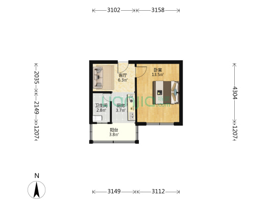 邱家湾31弄 1室1厅1卫 35平方