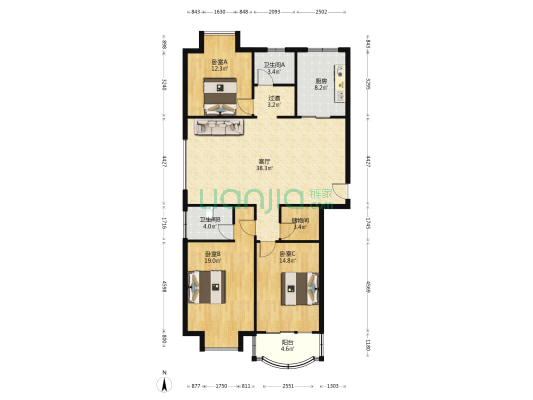 水缘居 3室1厅2卫 131平方