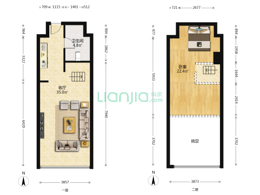 粤海广场 1室1厅1卫 60平方