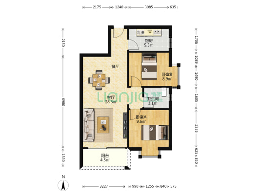 西江月雅园 2室1厅1卫 74平方