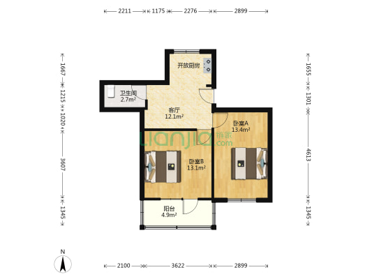 城中花园社区 2室1厅1卫 56平方