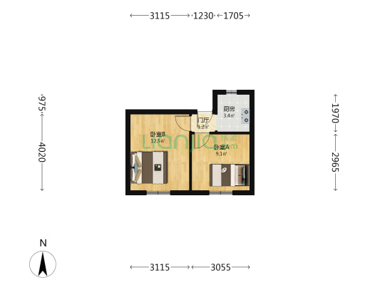 翟东小区 2室0厅0卫 36平方