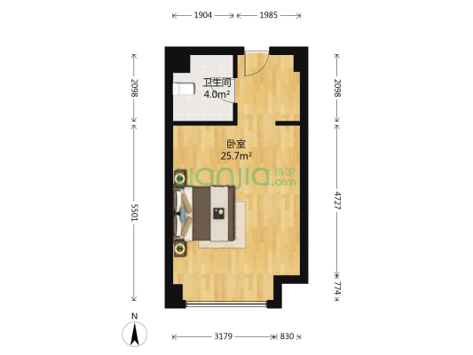 马也美上 1室0厅1卫 50平方