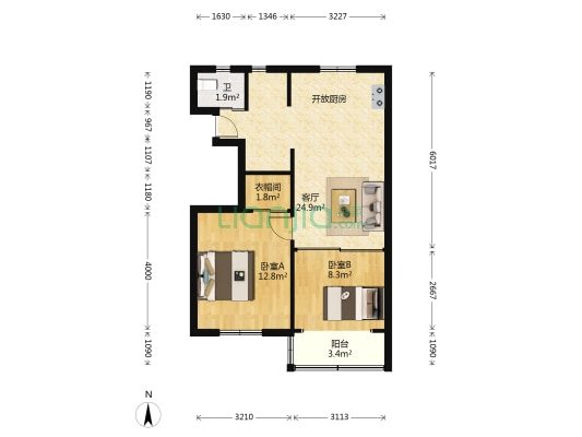政修路27号 2室1厅1卫 69平方