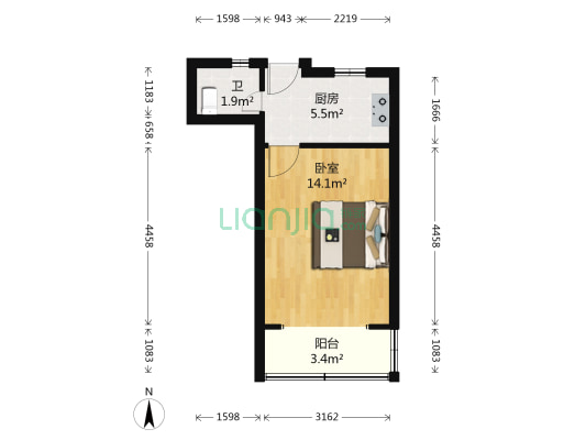 四平路2065弄 1室0厅1卫 29平方