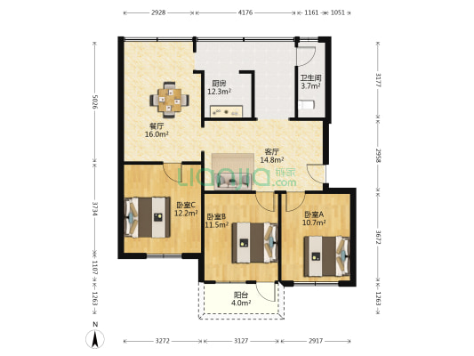 广西中医药大学第一附属医院第一生活区 3室2厅1卫 99平方