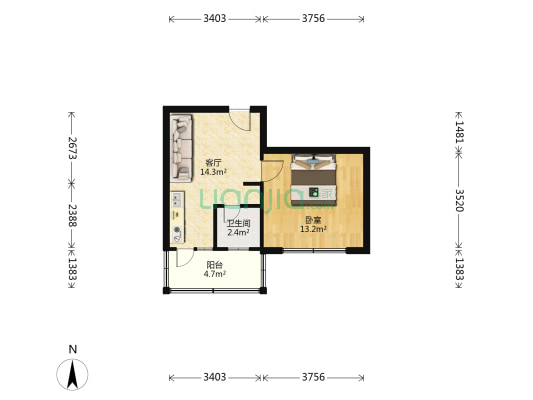 省煤炭工业局 1室1厅1卫 40平方
