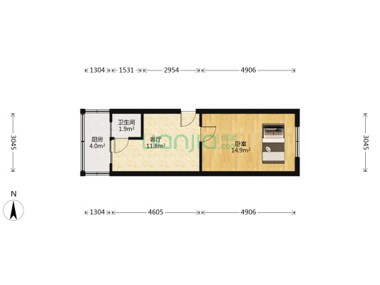 民宜里 1室1厅1卫 40平方