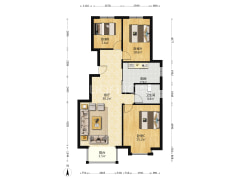 鸿坤小洋房   南北通透三居    精装修   满二年-涿州鸿坤理想湾北区户型图