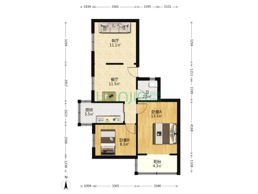 铜山路73号 2室2厅1卫 74平方