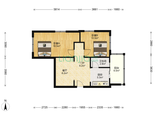 一汽36街区 2室1厅1卫 71平方