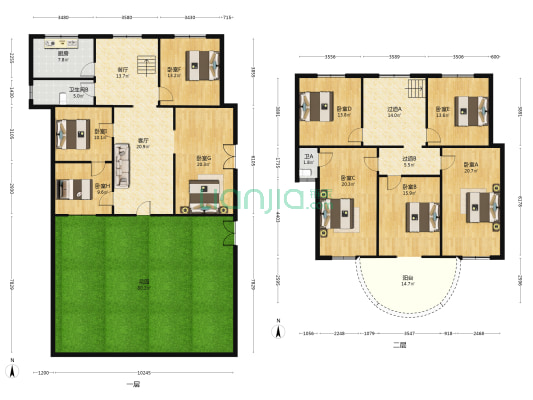 奎星花园 9室2厅2卫 133平方