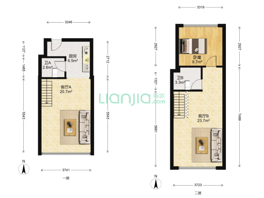 工大寒地公寓 1室2厅2卫 107平方