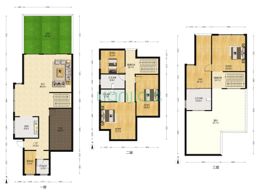 国航凤凰苑 5室1厅4卫 256平方