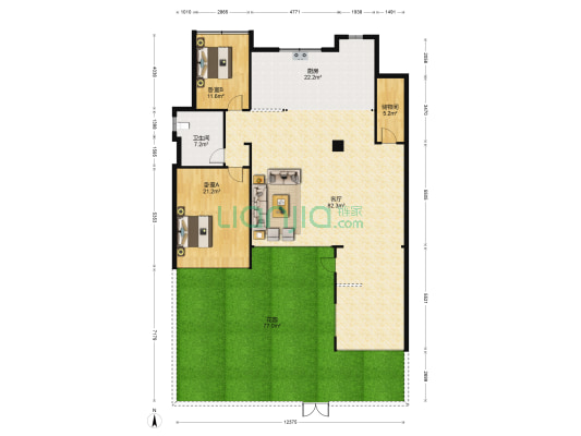 御景苑 2室1厅1卫 174平方