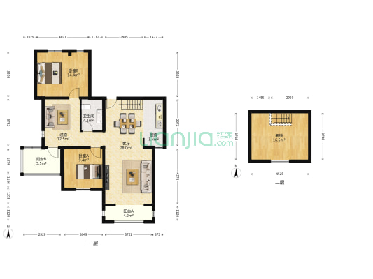 米拉小镇 2室1厅1卫 108平方
