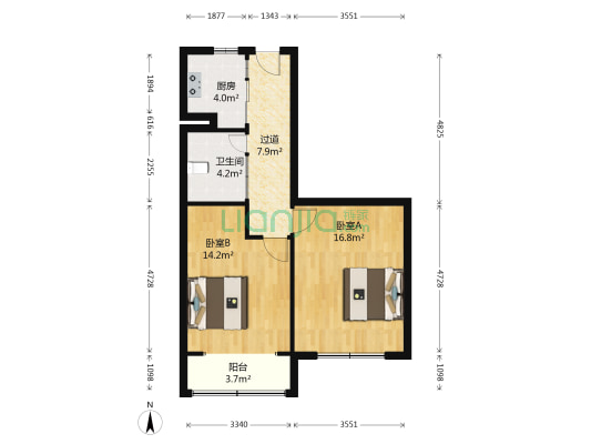 梅陇四村 2室0厅1卫 63平方