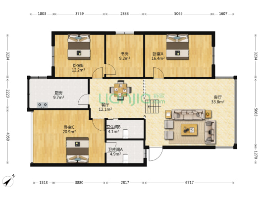 建材巷148号 4室2厅2卫 136平方