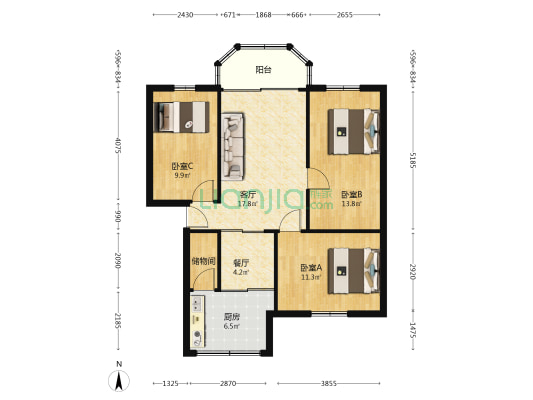 大中堂路 3室2厅0卫 84平方