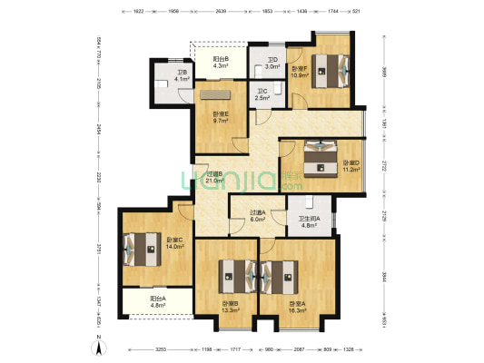 永达嘉园 6室0厅4卫 175平方