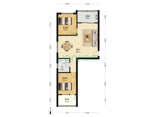 甘肃新华印刷厂家属院（东岗东路） 2室1厅1卫 75平方