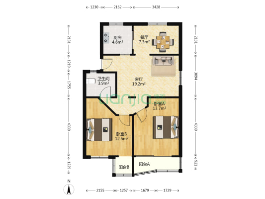 通山新村东村 2室2厅1卫 79平方