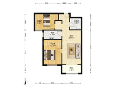 南向两居，毛坯可以随意装修，业主诚意出售-涿州鹏渤印象城牛津花园户型图