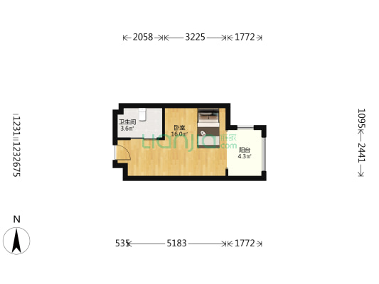 泰安独秀天下 1室0厅1卫 35平方