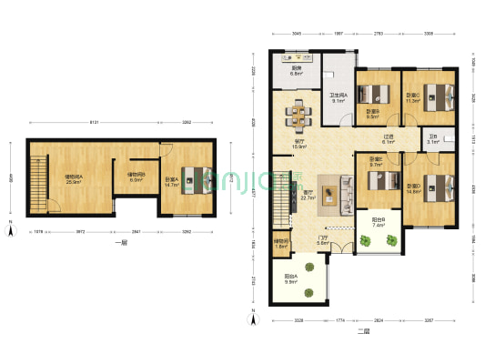 英伦春天 5室2厅2卫 155平方
