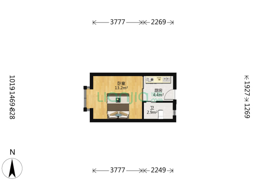 兴盛家园 1室0厅1卫 28平方