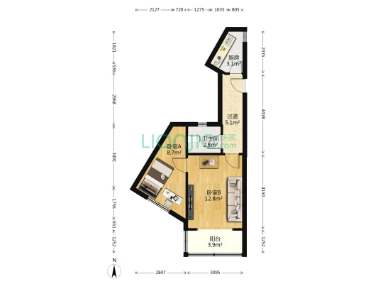 星梅花苑 2室0厅1卫 46平方