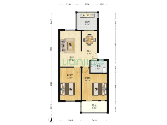 国税局家属院 2室2厅1卫 74平方