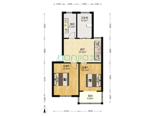 枫秀苑 2室1厅1卫 64平方