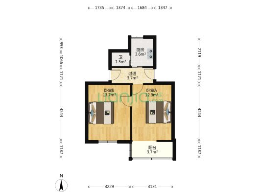 石化三建社区 2室0厅1卫 43平方