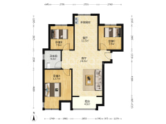 无贷款，房本在手有车位，通透三居-涿州天伦湾一期户型图