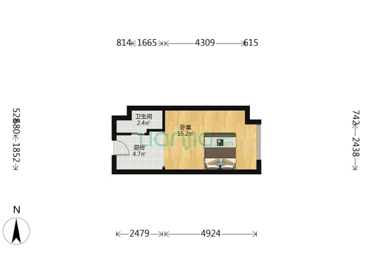 国色天乡庆典城 1室0厅1卫 36平方