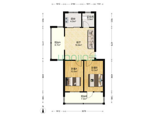 乐亨小区 2室1厅1卫 81平方