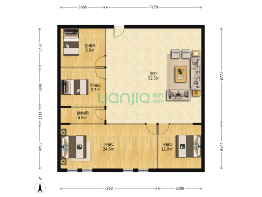 汇金大厦 4室1厅0卫 190平方