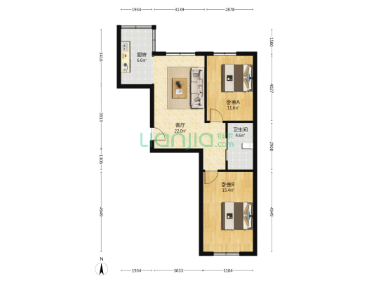 长春印 2室1厅1卫 81平方