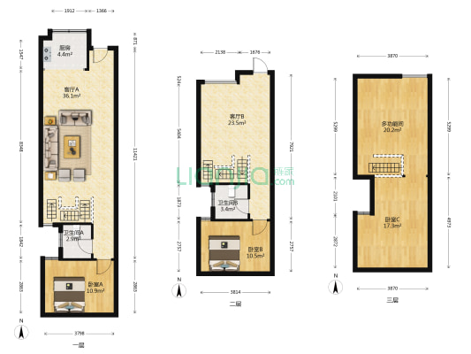 白晶九号 4室2厅2卫 89平方