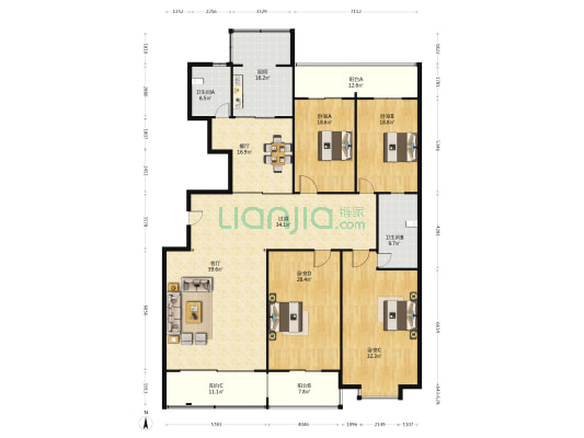 路通公寓 4室2厅2卫 288平方