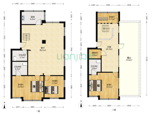 东久苑 4室1厅3卫 168平方
