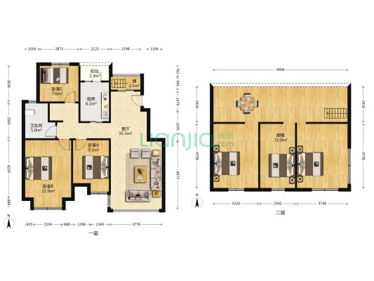 名都花园 3室1厅1卫 146平方