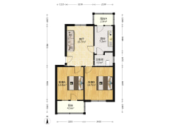 双塔中学小区 2室2厅 南 北-涿州双塔中学小区户型图