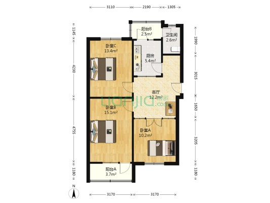 永陵路7号 3室1厅1卫 78平方